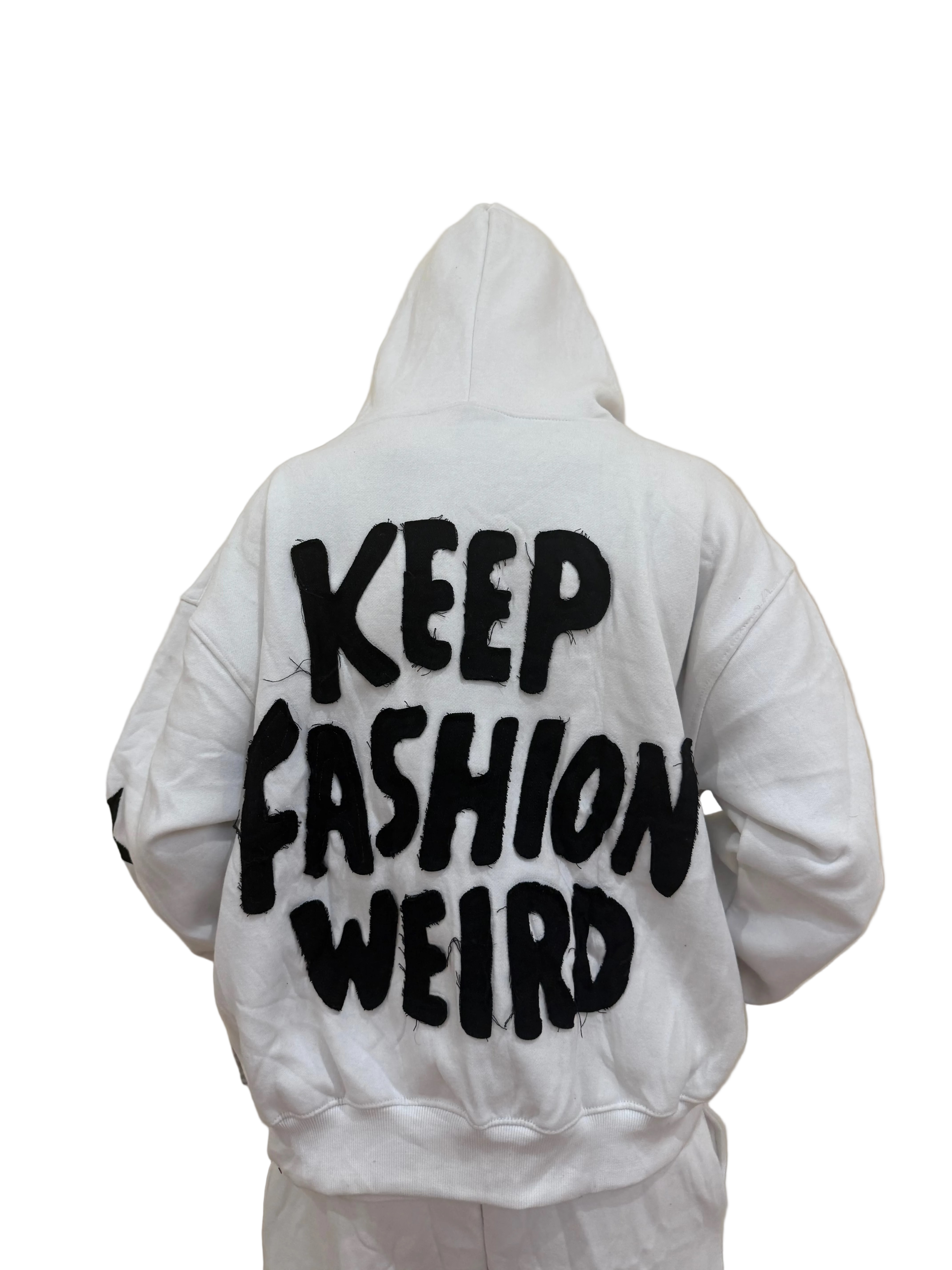"Keep Fashion Weird" Hoodie (White) - rawcityshop 