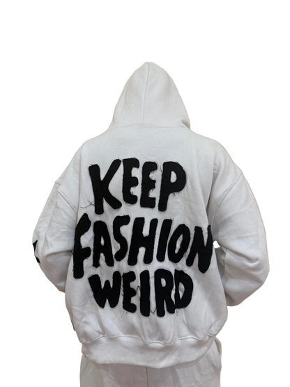 "Keep Fashion Weird" Hoodie (White) - rawcityshop 